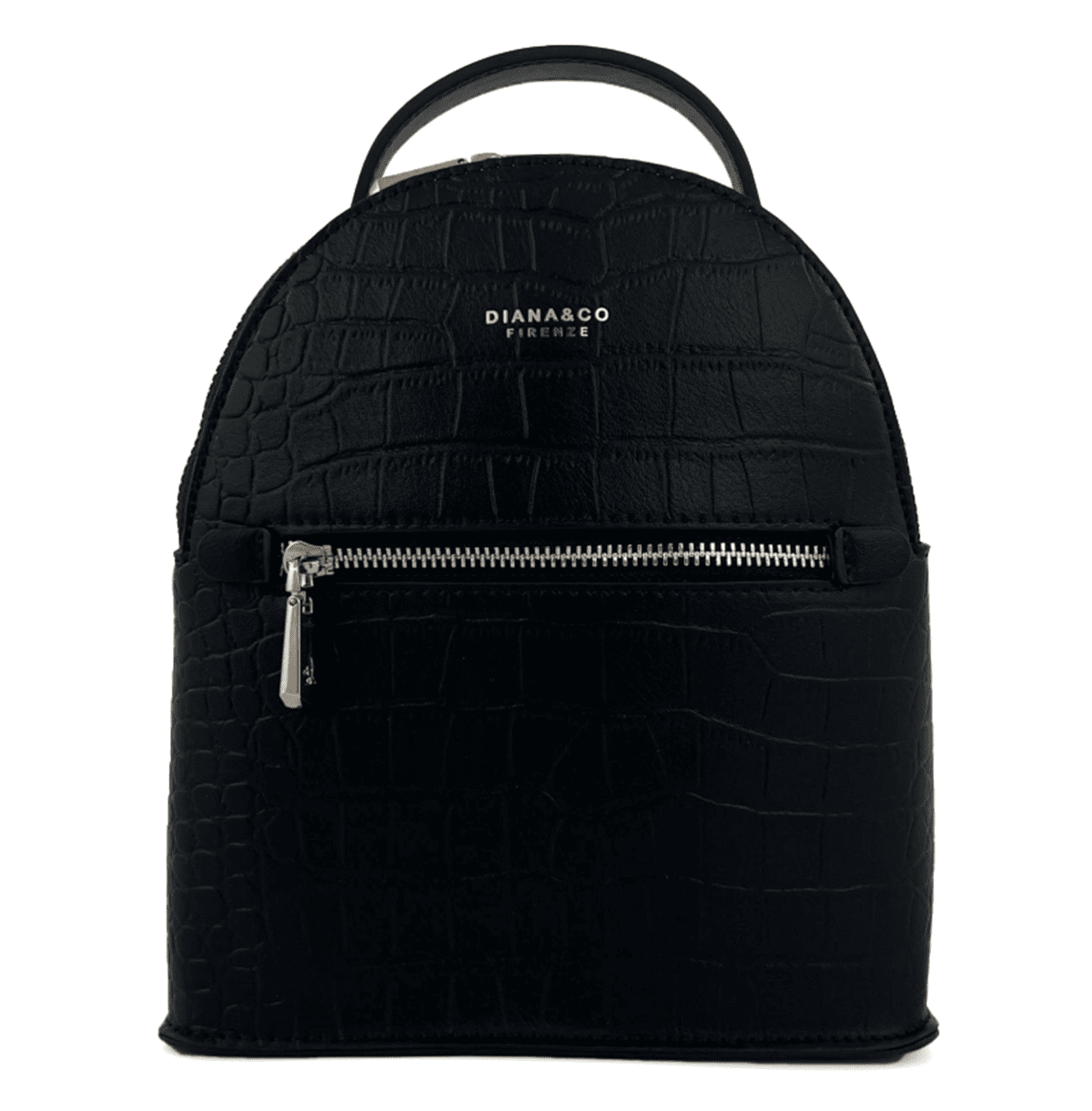 Diana & Co - Rucsac de damă  cu imprimeu crocodil - negru