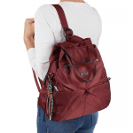 Rucsac de damă din material textil cu breloc Lida - bordo