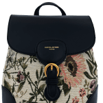 David Jones - Rucsac de damă cu imprimeu floral - negru