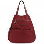 Rucsac de damă din material textil cu breloc Lida - bordo